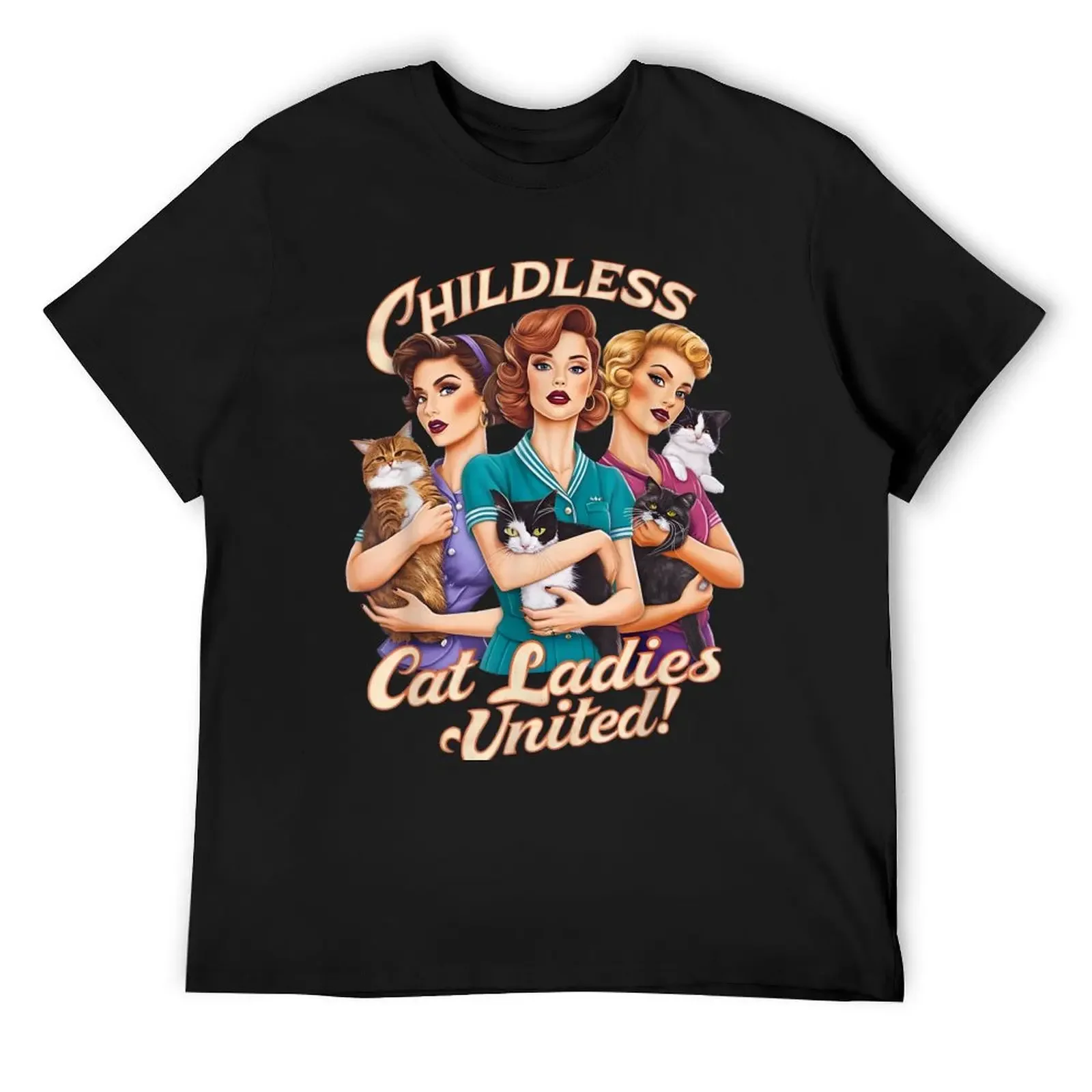 Childless Cat Ladies United T-Shirt man clothes vintage graphic tee shirts men graphic