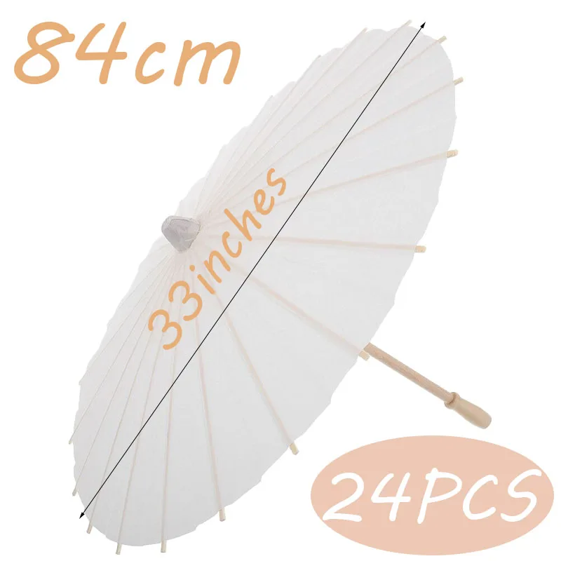 8/12/24/36/50PCS 60/84cm Wit Papier Paraplu Bruiloft Papieren Parasol voor Gasten Paraplu voor Baby Shower Party Decor Foto Props