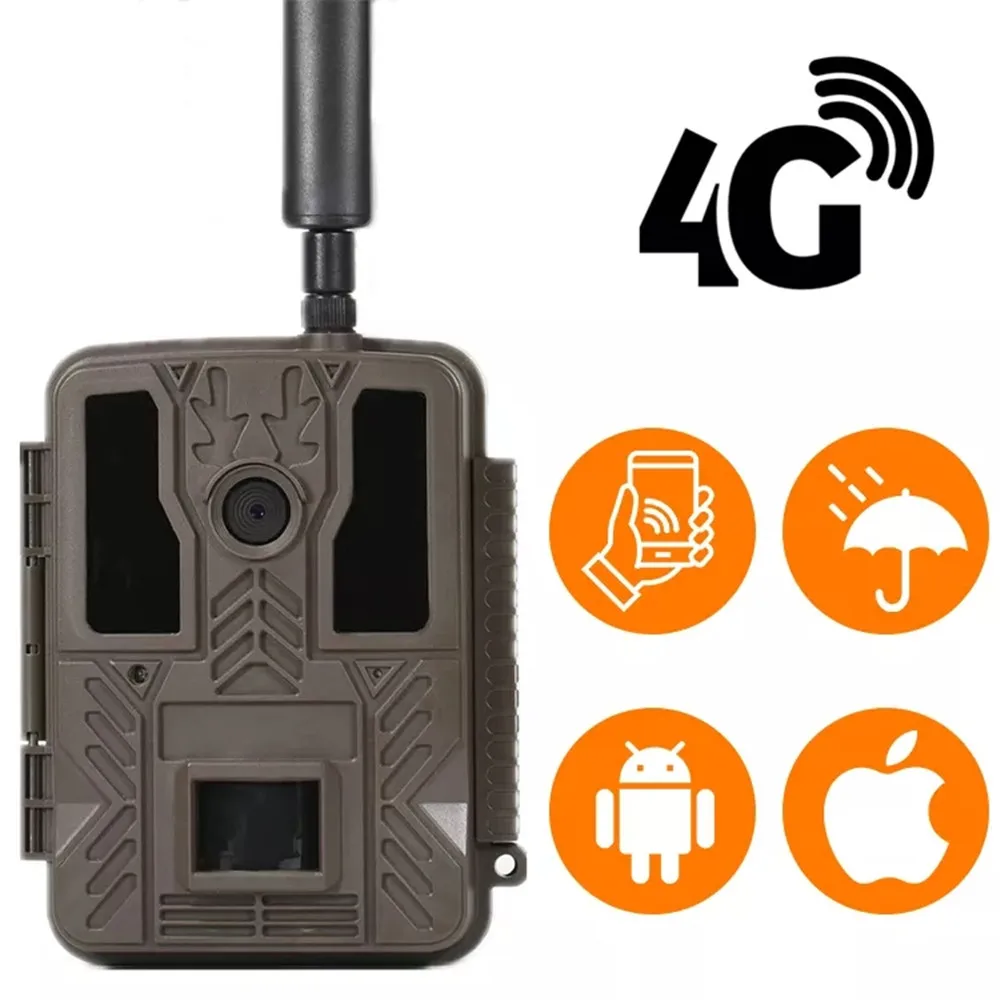 

4G LTE Cellular Photo-traps SIM Card Waterproof Night Vision Hunting Trail Camera with APP Control Scouting Camera Hunting MMS