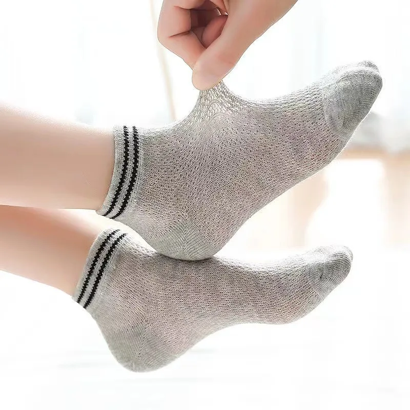 5/10 Pairs Mesh Girls Primary and Secondary School Students Sports Socks Children's Socks Summer Hollow Boys 2024 New Thin Socks