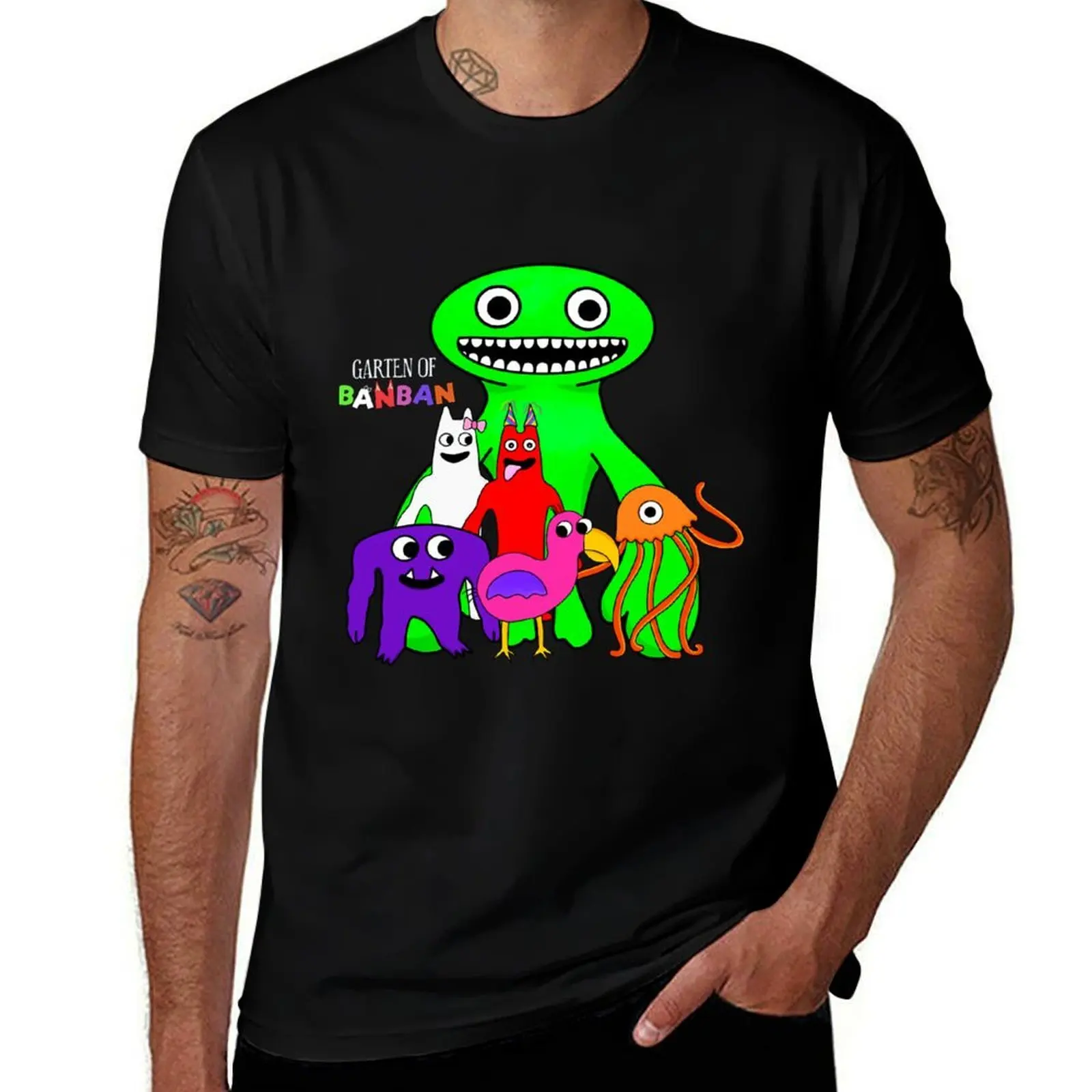 

Garten of banban group all characters! Active T-Shirt t shirts for man graphic funny printed t shirts for man T-shirt