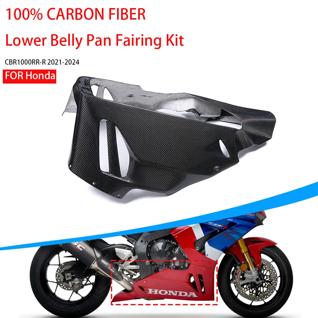 AKOSO Motorcycle Lower Belly Pan Fairing Kit For Honda CBR1000RR-R 2021-2024 100% Pure Carbon Fiber Undertray Panels Accessories