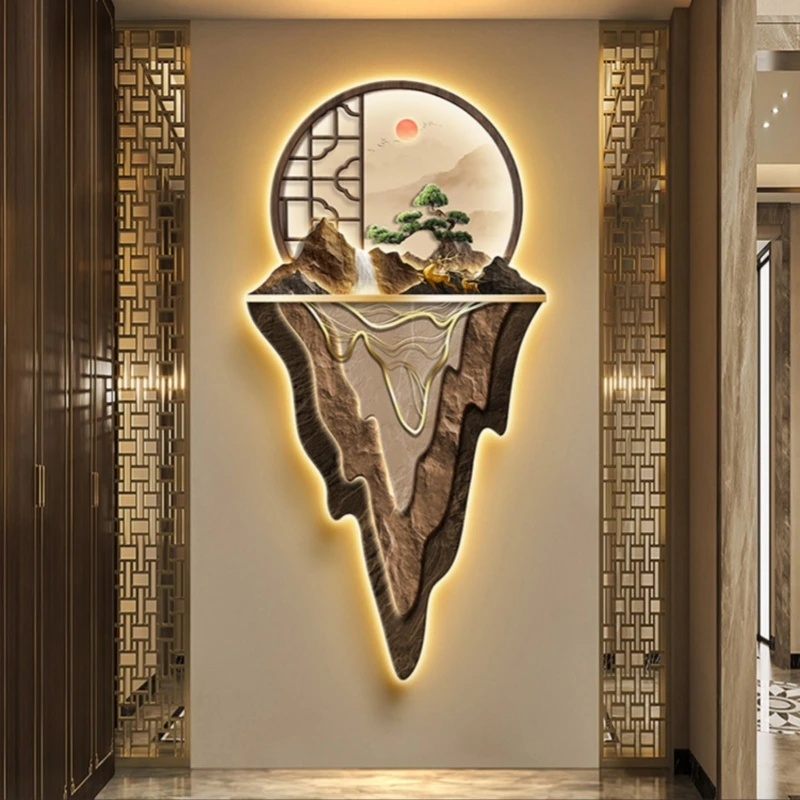 

Настенные светильники для украшения помещения, современные светодиодные фарфоровые настенные светильники с кристаллами лося, гостиная, коридор, подвесная живопись, освещение для дома