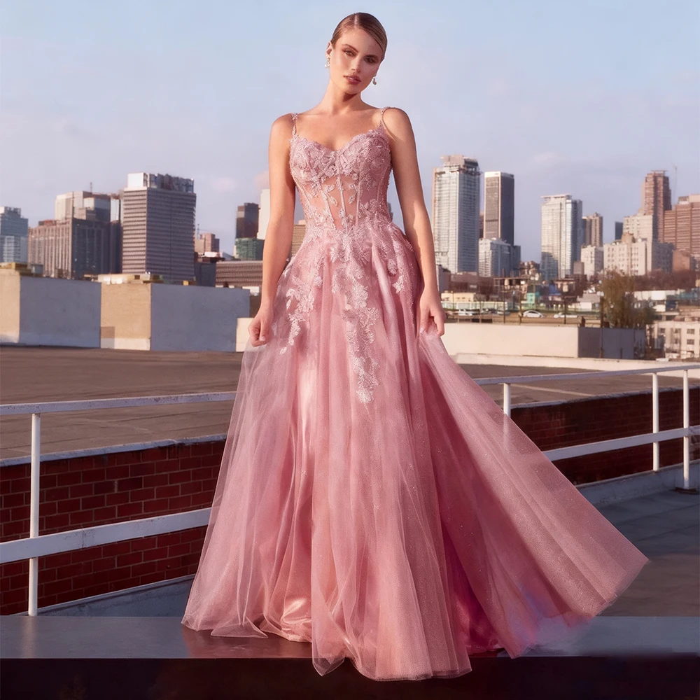 

Arya Elegant Evening Dresses Tulle for Floor-Length Sweetheart Sleeveless Prom Dress Appliques Slit Robes De Soirée Customized