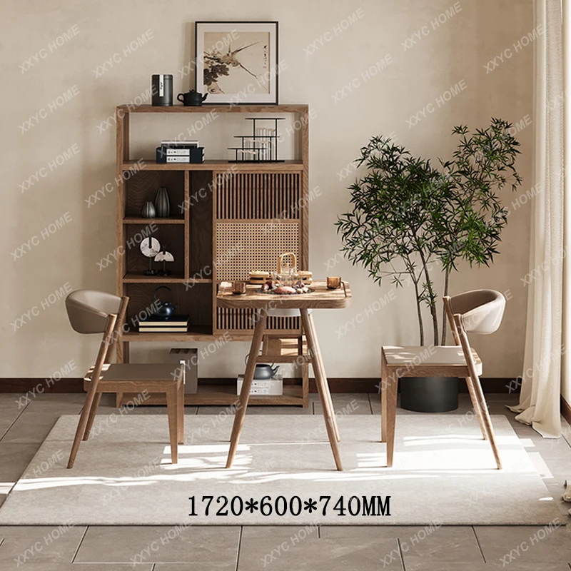 

L Home Living Room Small Apartment Balcony Tea Table and Chair Set Multi-Functional