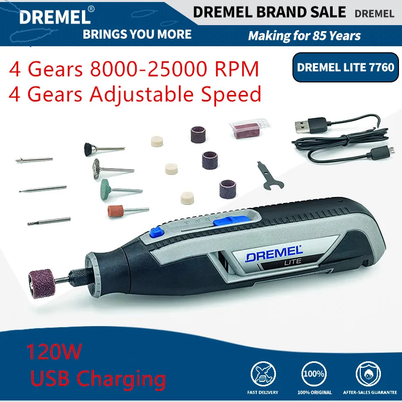 Dremel Lite 7760 USB аккумуляторная электрическая шлифовальная машина 3,6 В мини шлифовальная машина вращающаяся многофункциональный набор инструментов с переменной скоростью гравировальная ручка диски