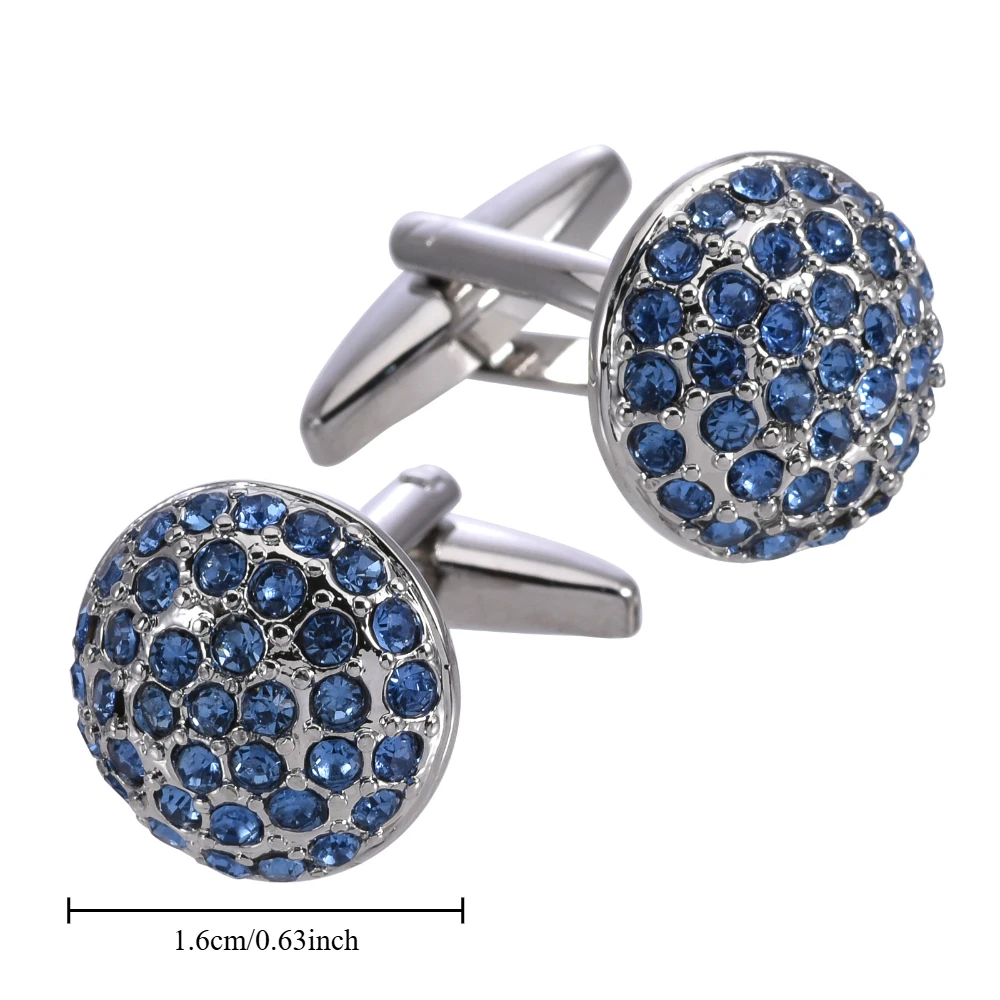 Shiny Crystal Mushroom Ball Cufflinks Exquisite Cufflink for Business Formal Shirts Banquet Annual Meeting Commuting Accessories