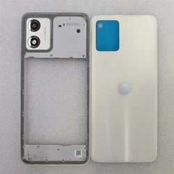 For Motorola Moto E13 Full Housing Case Middle Frame + Battery Back Cover Rear Door With Camera Lens Repair Parts