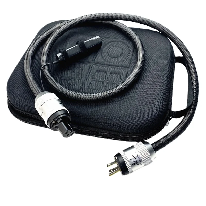 High Bass WEL Signature Power Cable Solid PSS Silver HiFi Audio Cord with Noise-Dissipation System