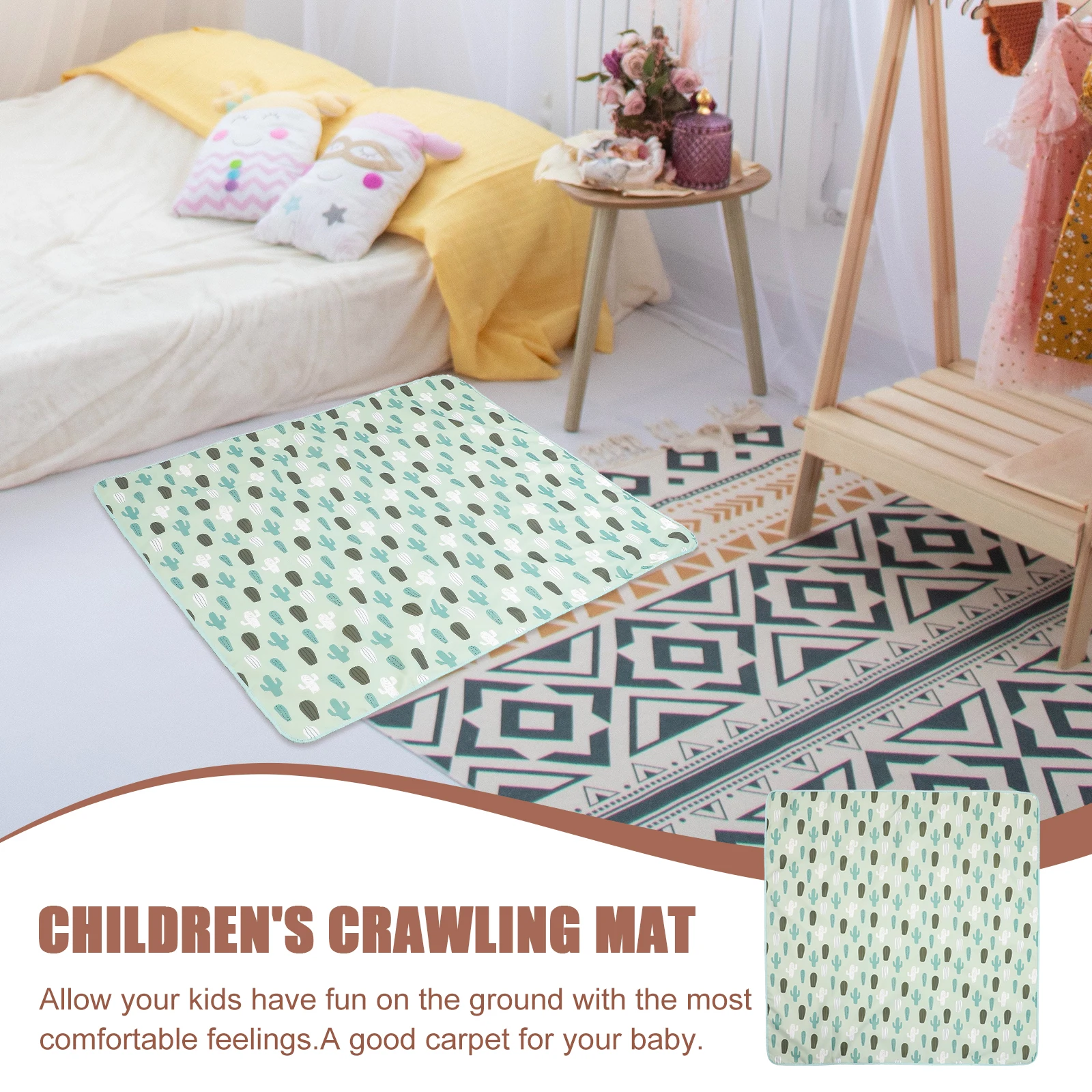 

1Pcs Polyester Anti-Skid Cartoon Floor Mat Kids Crawling Mat for Bedroom Living Room Outdoor Picnic Cartoon Carpet
