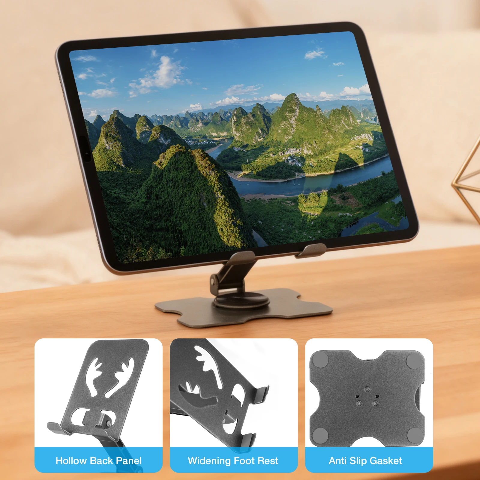 العالمي جميع سبائك الألومنيوم طوي حامل هاتف مكتبي جبل حامل لحامل الهاتف المحمول للكمبيوتر اللوحي سطح المكتب حامل معدني