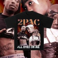 Tupac 2pac American West Coast Hip Hop Rapper Printed T-Shirt Men's Cotton Loose Short Sleeves