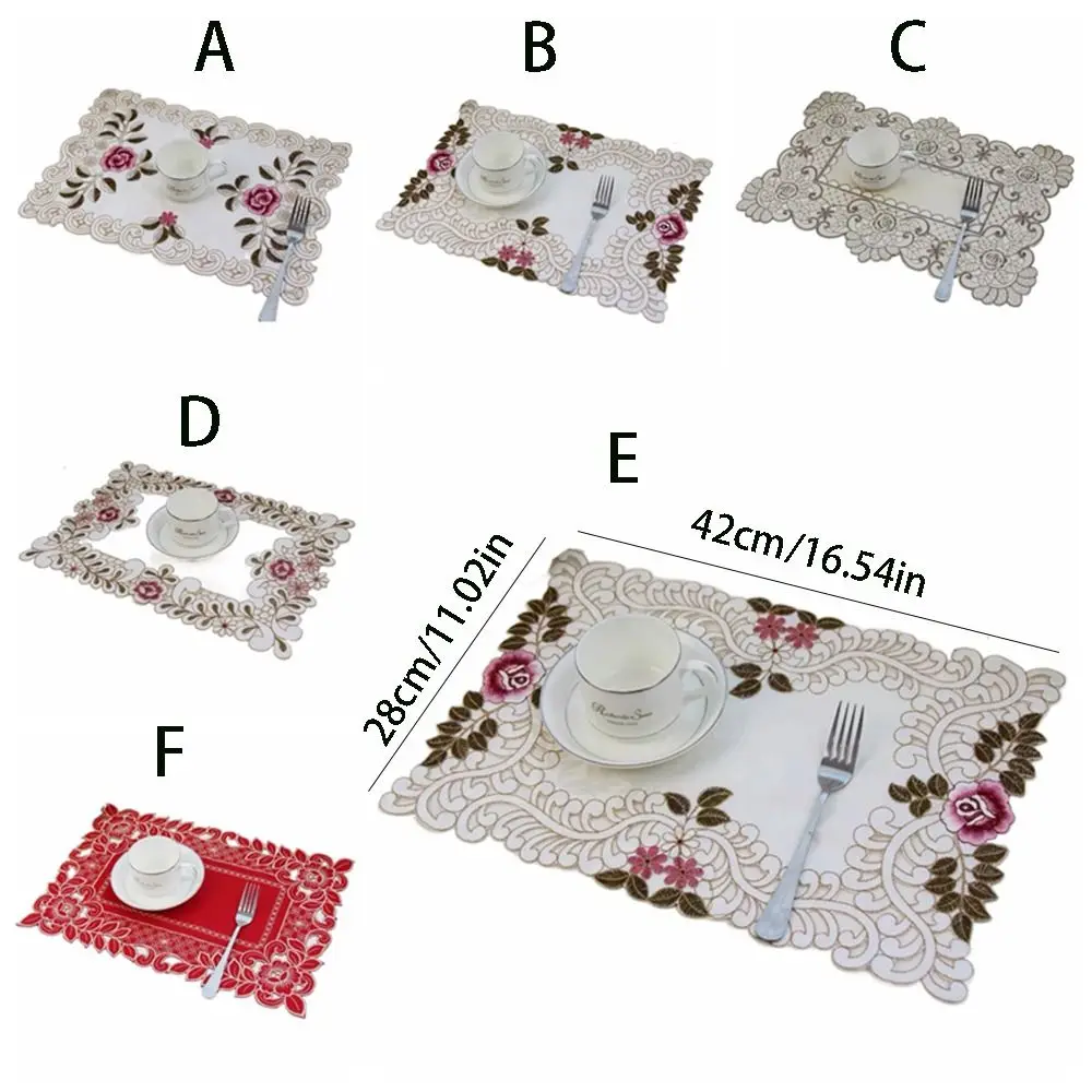 الشمال نمط خمر طاولة طعام مكان حصيرة عدم الانزلاق كبير الأزهار أدوات المائدة قابل للغسل النفط واقية الوقايات الشرب #6