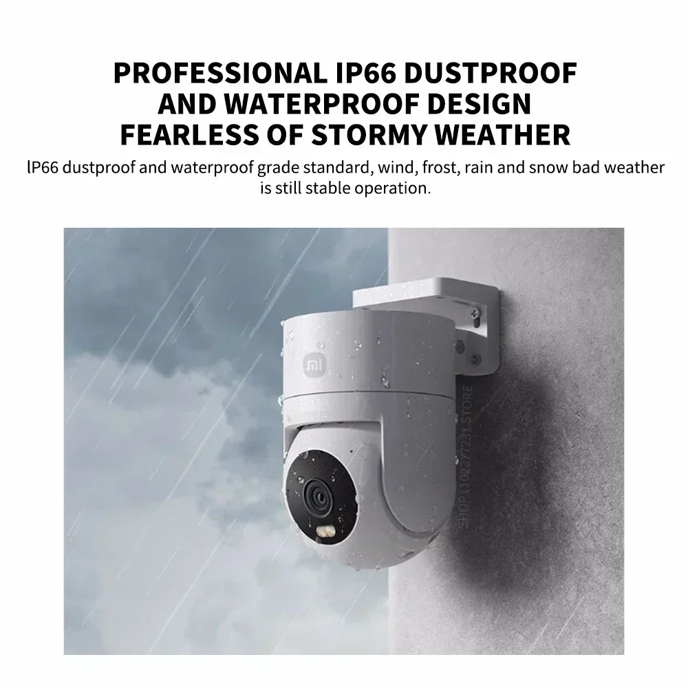 Уличная камера XIAOMI CW300 2,5K, полноцветная камера ночного видения, 4 миллиона пикселей, IP66, отслеживание человека, звуковое и световое предупреждение, голосовой вызов