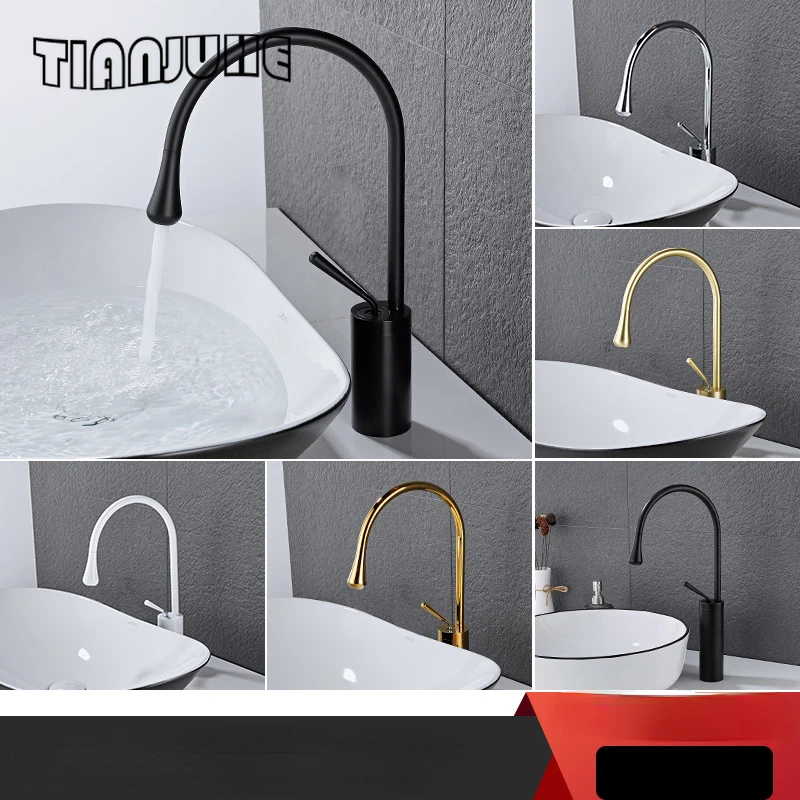 Matte Black Bathroom Sink Faucet Unique Design Single Handle Single Hole Lavatory Faucet Basin Mixer Taps Commercial