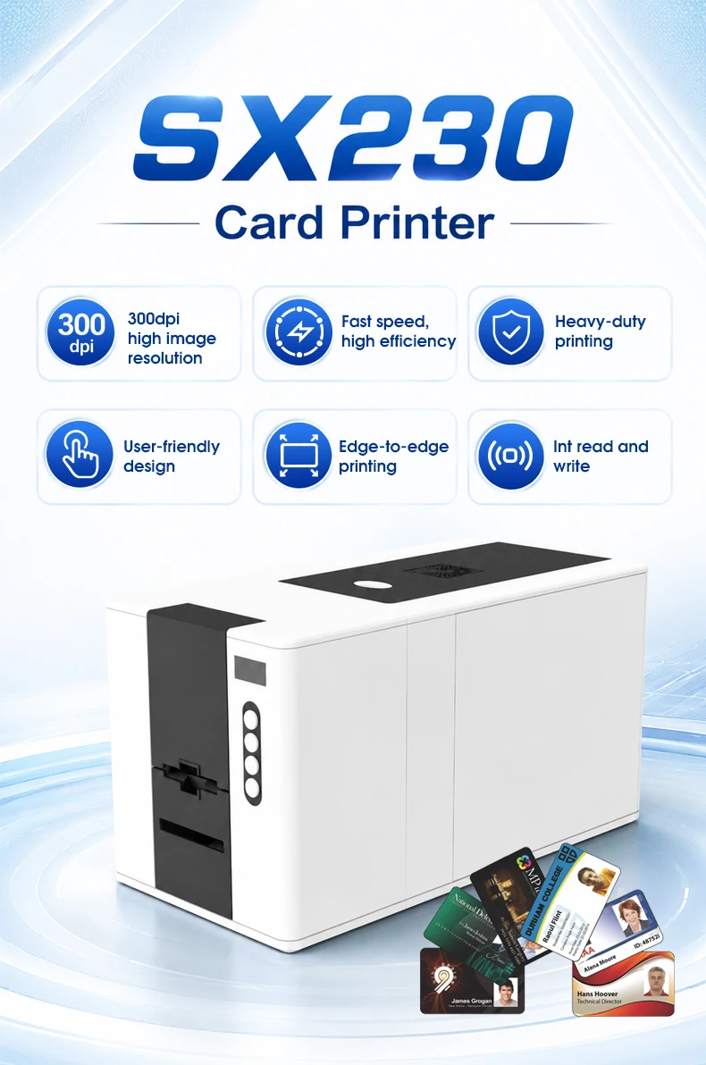 Rakinda Primacy IC Card Thermal Printer Colo 1200DPI High Image Double-Sided ID Card Social Security Card Printer