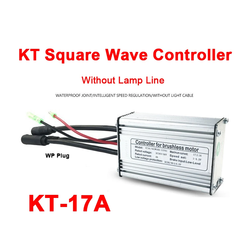 

Original E-Bike 36V/48V Controller Electric Bicycle Scooter 6-Tube KT-17A Square Wave Controller WP Plug,Without light line