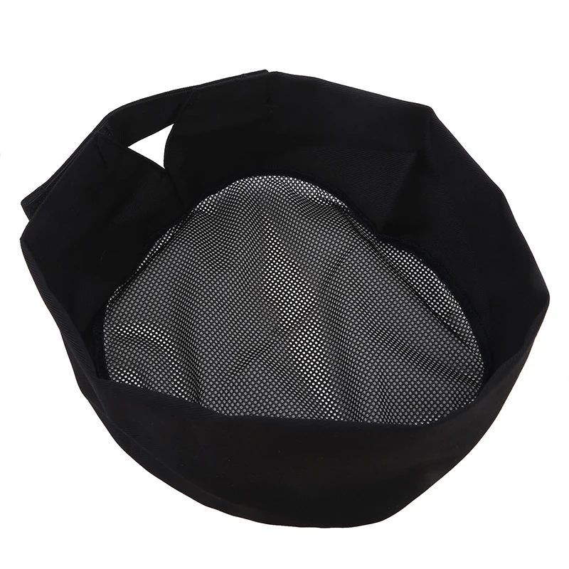 Sombrero de Chef de malla para hombre y mujer, gorra de trabajo plana, doble malla transpirable, para camarero, restaurante, cocina, panadería, cafetería