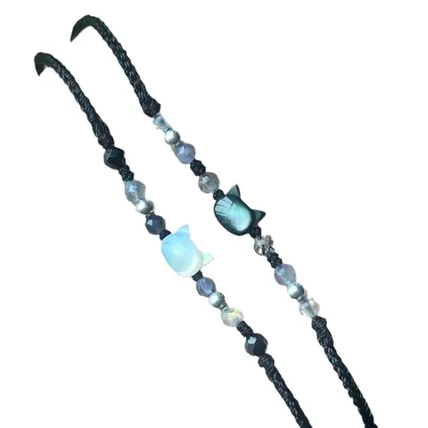 1PC Handmade Couple Cute Cat Bracelet Unique Stylish Hand Rope For Women Men Delicate Beaded Woven Bracelet Accessories Gifts