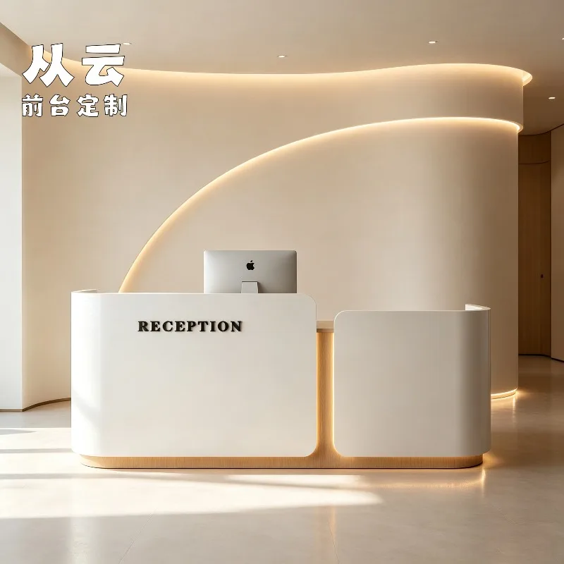 Welcome Unique Reception Desks Display Luxury Beauty Aesthetic Reception Desks Company Design Mostrador Commercial Furniture
