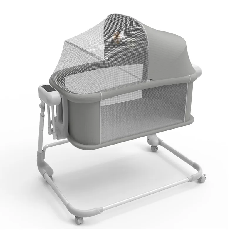 سلة نوم مهد كهربائي للأطفال، سرير مهد متعدد الوظائف، نوم حديثي الولادة، قطعة أثرية يهز تلقائيًا، آمن ومريح #3