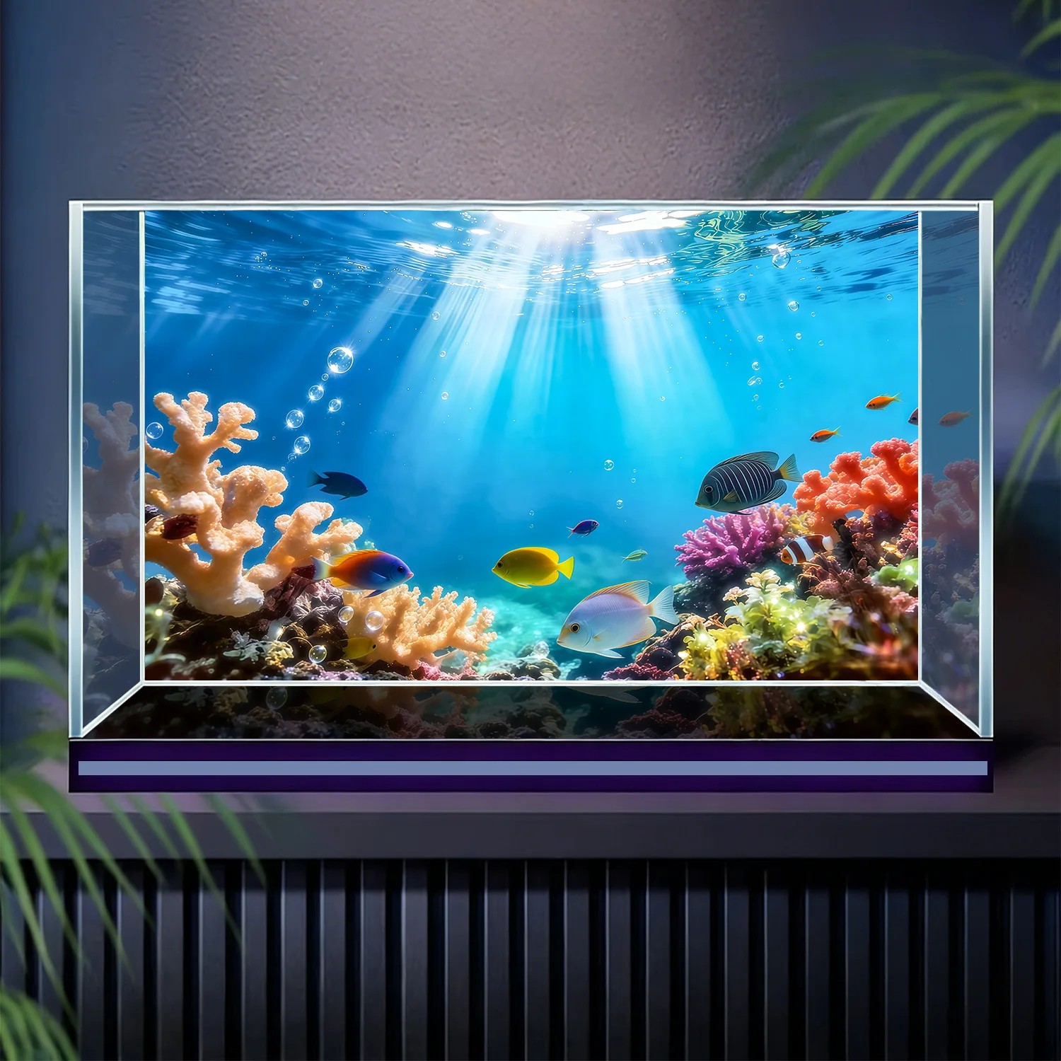 Aquarium Fish Rainbow - Rainbow-colored corals , fish tank background