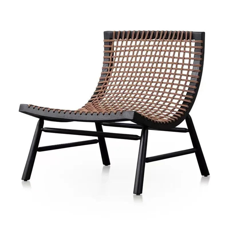 

Romo Sitar Moon Leisure Chair Modern Simple Log Rope Backrest Home Lazy Art Sofa Chair
