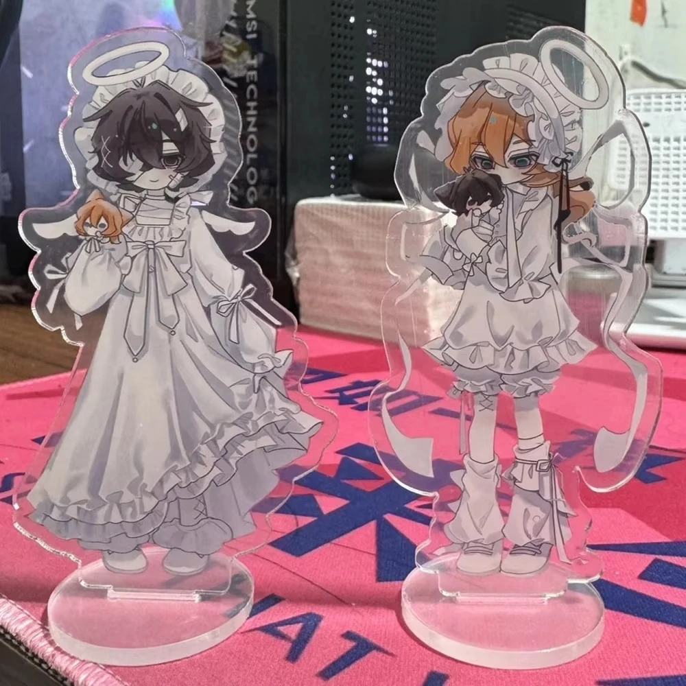 Anime Bungou Stray Dogs Acrylic Stand Dazai Osamu Nakahara Chuuya Anime Figure Acrylic Desktop Decoration Ornament Cosplay Props