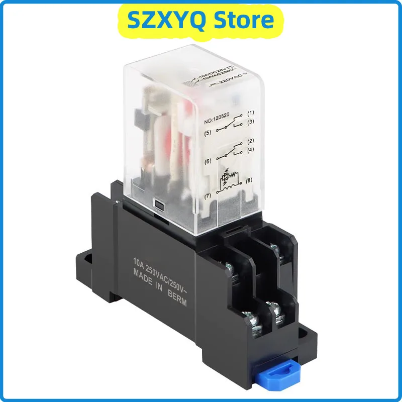 مرحلات التحكم المصغرة MY2NJ مرحل متوسط صغير AC220/380/110/24/36 فولت HH52P 54P DC24/12 فولت مرحل كهرومغناطيسي