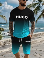 A brand-new summer trend brand 3D digital printed men's wear set, a fashionable casual wear suitable for both men and women, bre
