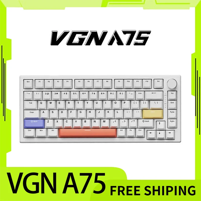 

Vgn A75 Mechanical Keyboard Magnetic Switch Custom Hot Swap Rgb Gasket Dual System Wired Keyboard For Esports Gamer Accessory