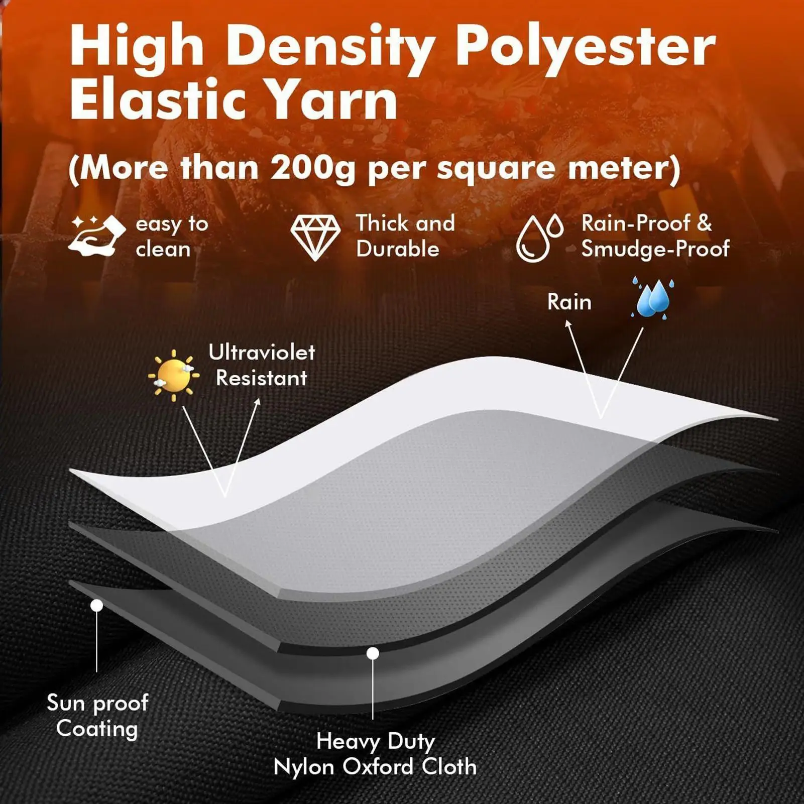 

Grill Cover Adjustable 210D Oxford Coverage Waterproof Bbq Covers For Outside For Outdoor Camping Grilling Kitchen