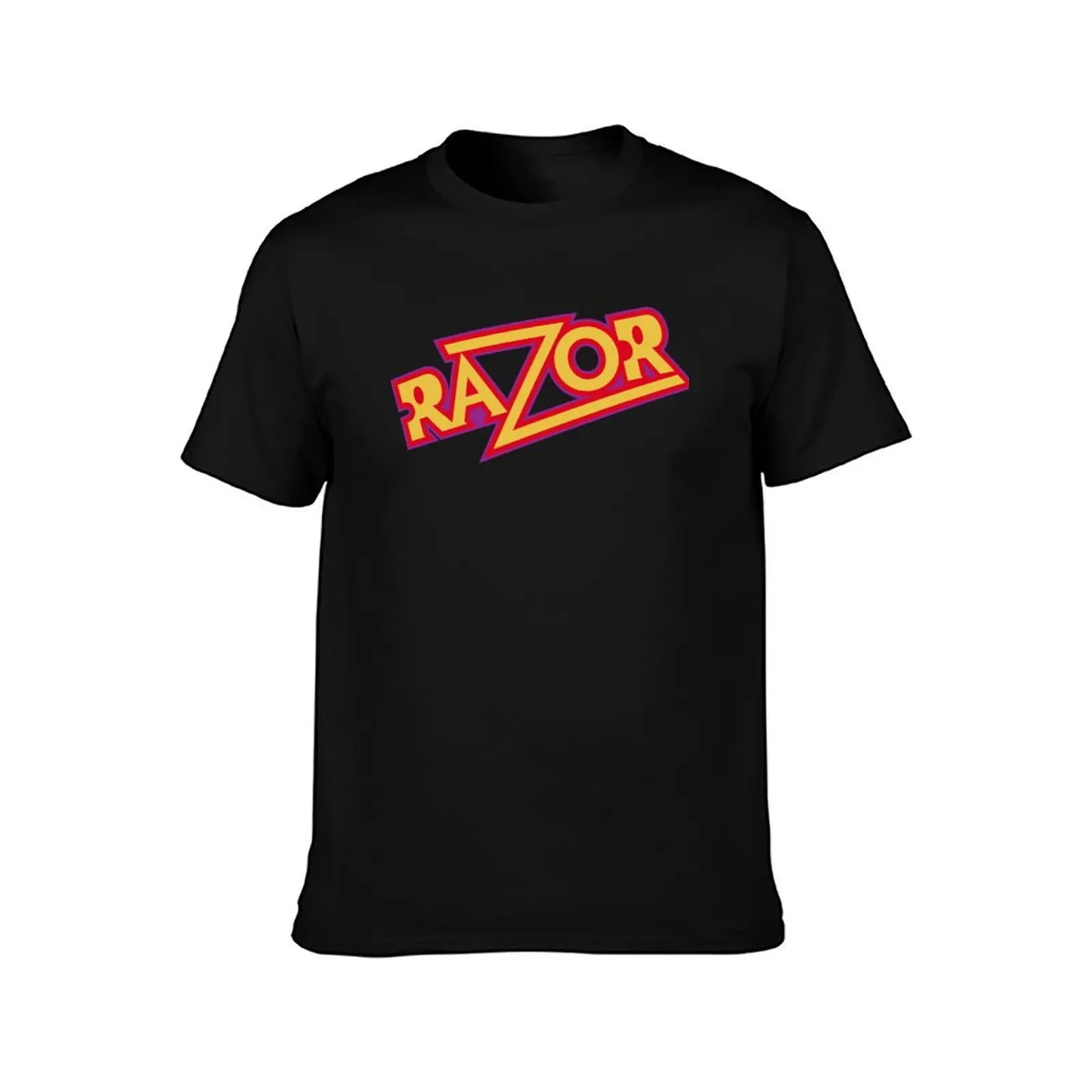 RAZOR T-Shirt Summer Casual Cotton Tee Oversized Streetwear Tops Vintage Graphic Print Loose Fit Short Sleeve 100% Cotton