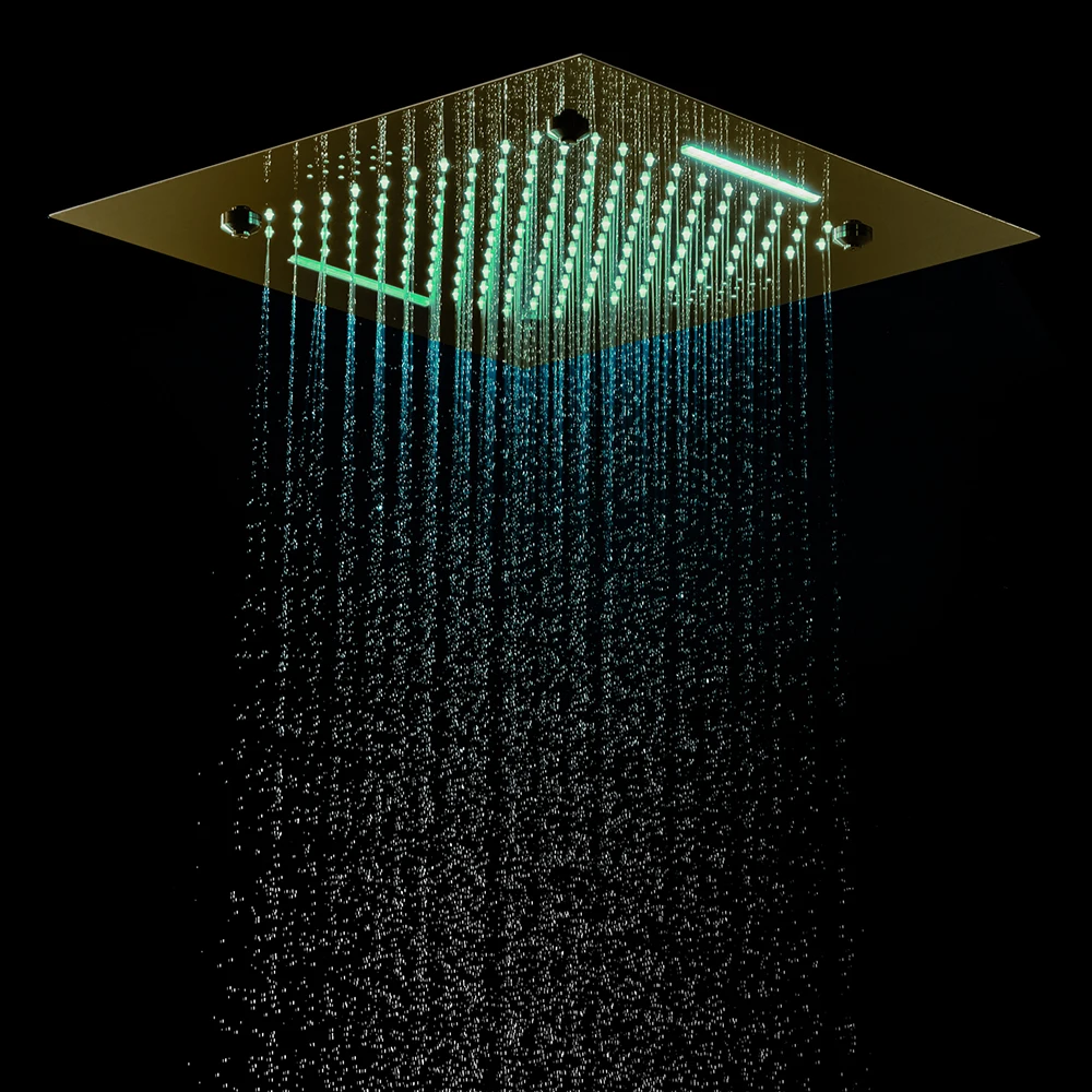 Imagem -03 - Qlonn-smart Led Music Shower Head Torneiras de Banheiro com Sistema de Chuveiro Termostático Aço Inoxidável Preto 20