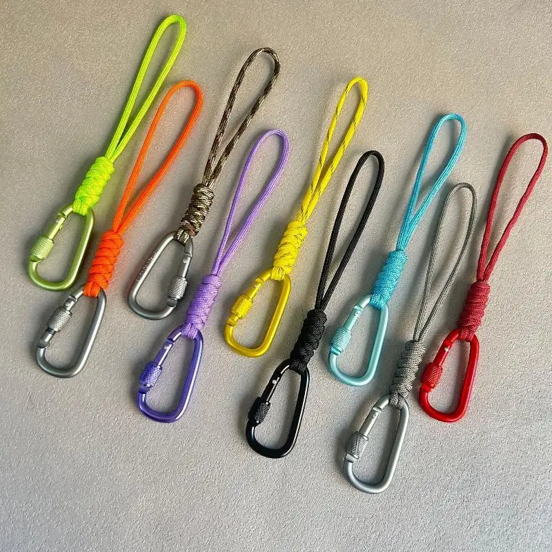 1 Piece Woven Rope Keychain With Metal Outdoor Emergency Rope Sports Circular Design Fit For Backpacks And Gift Labels
