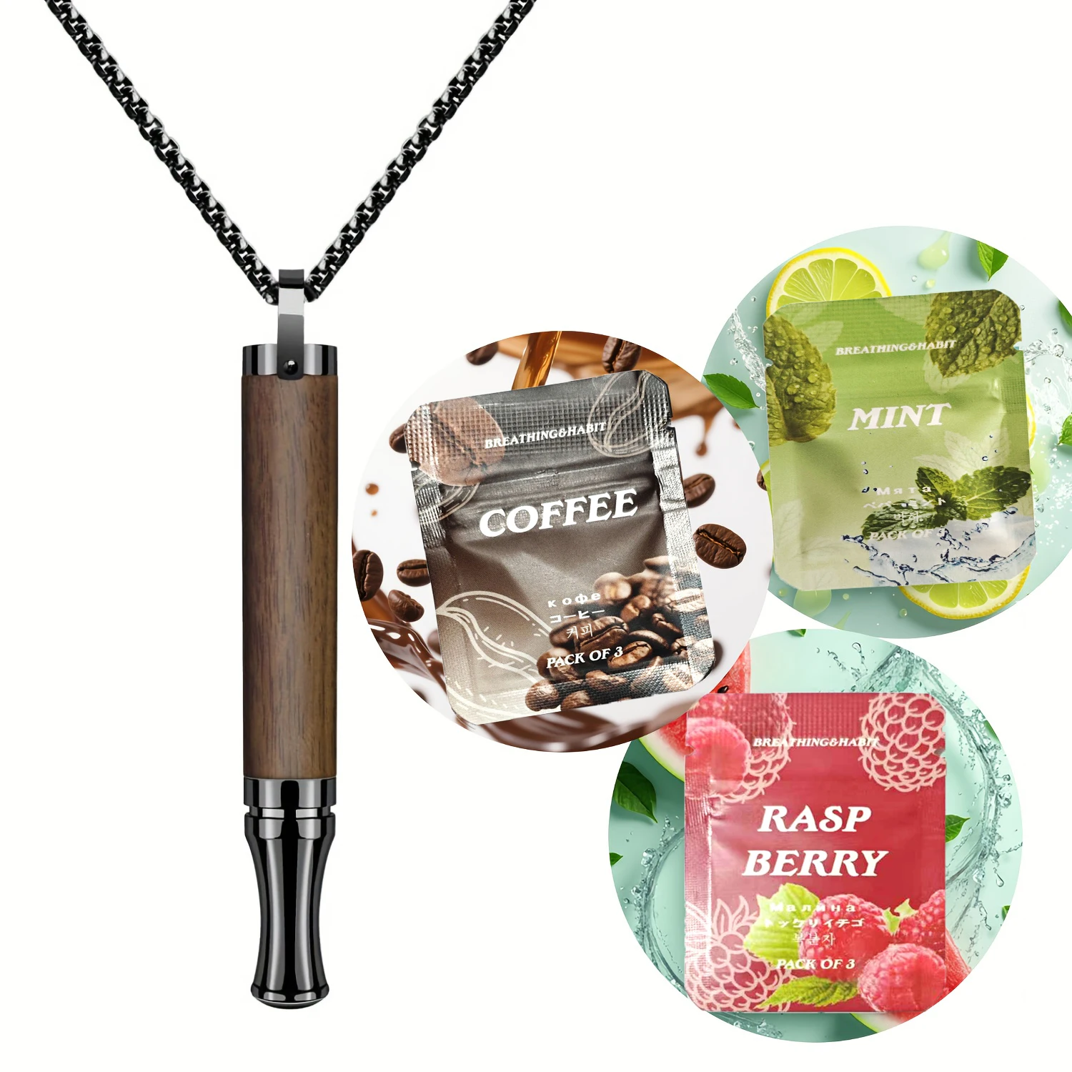 Pendants With Flavor Filters Anxiety Relief Breathing Necklace Quitting Smoking Meditation Mindfulness Necklace Quit Smoking Aid