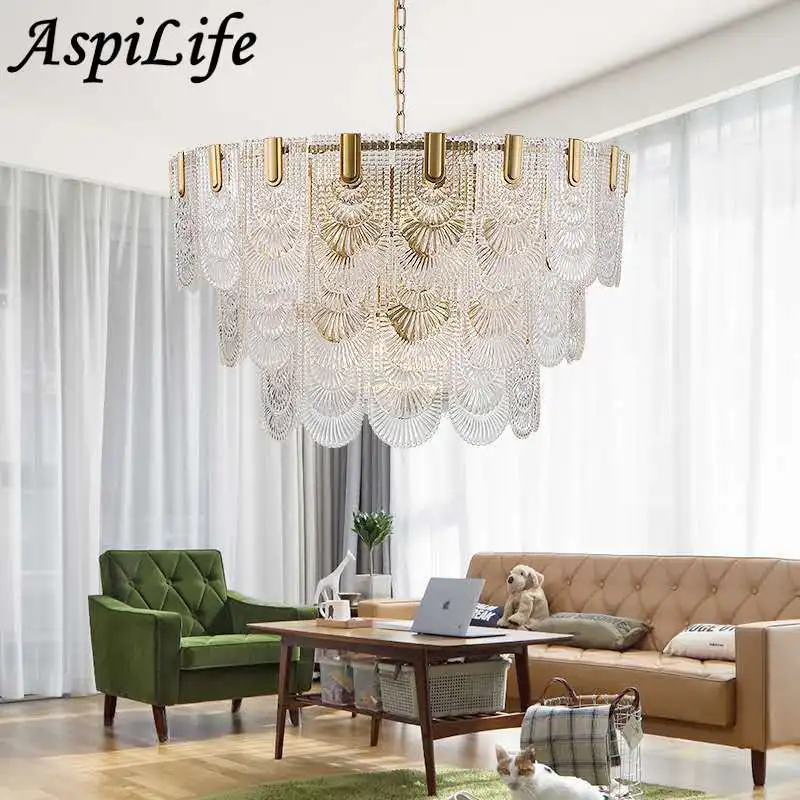 LED Crystal Glass Chandelier, Lâmpadas suspensas, Luzes pendentes, Fit para sala de estar, Quarto, Restaurante, Cozinha, Sala de jantar, Decoração do lar