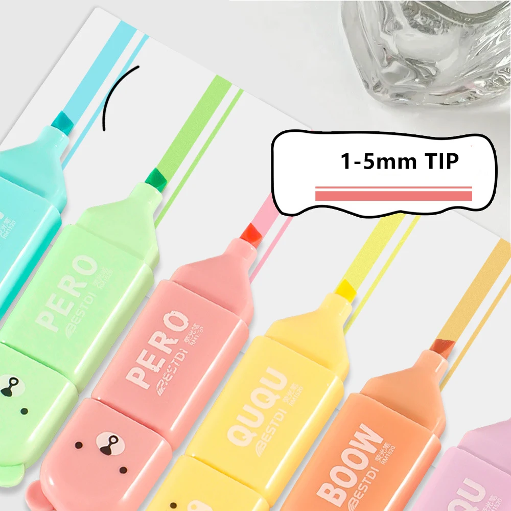 4/5/6 Color Set Punctuation Mini Fluorescent Pen Eye Protection Macaron Fluorescent Stroke Special Marking Highlighter Permanent