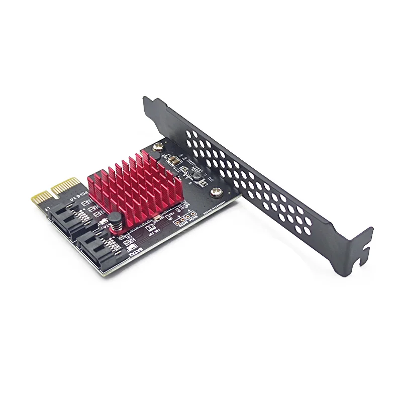 محول PCIe إلى منفذين SATA 3 III 3.0 6Gbps SSD pcci-e PCI Express x1 لوحة تحكم بطاقة توسيع دعم x4 x6 x8 x16 Riser