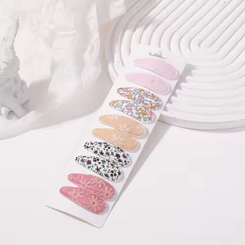10Pcs/Lot Fresh Print Cotton Alloy Hair Clips for Kids Fabric Plaid BB Hairpins Girl Hairgripe Headwear Baby Hair Accessories - Image 23