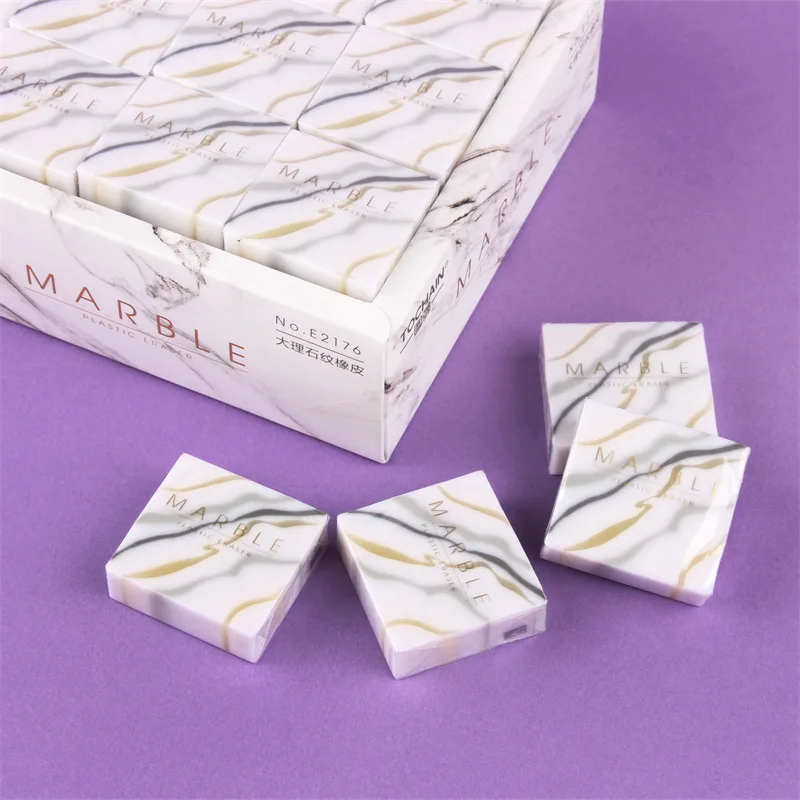 

3 pcs new marble pattern eraser easy to wipe less crumb square children's eraser student learning stationery school supplies era