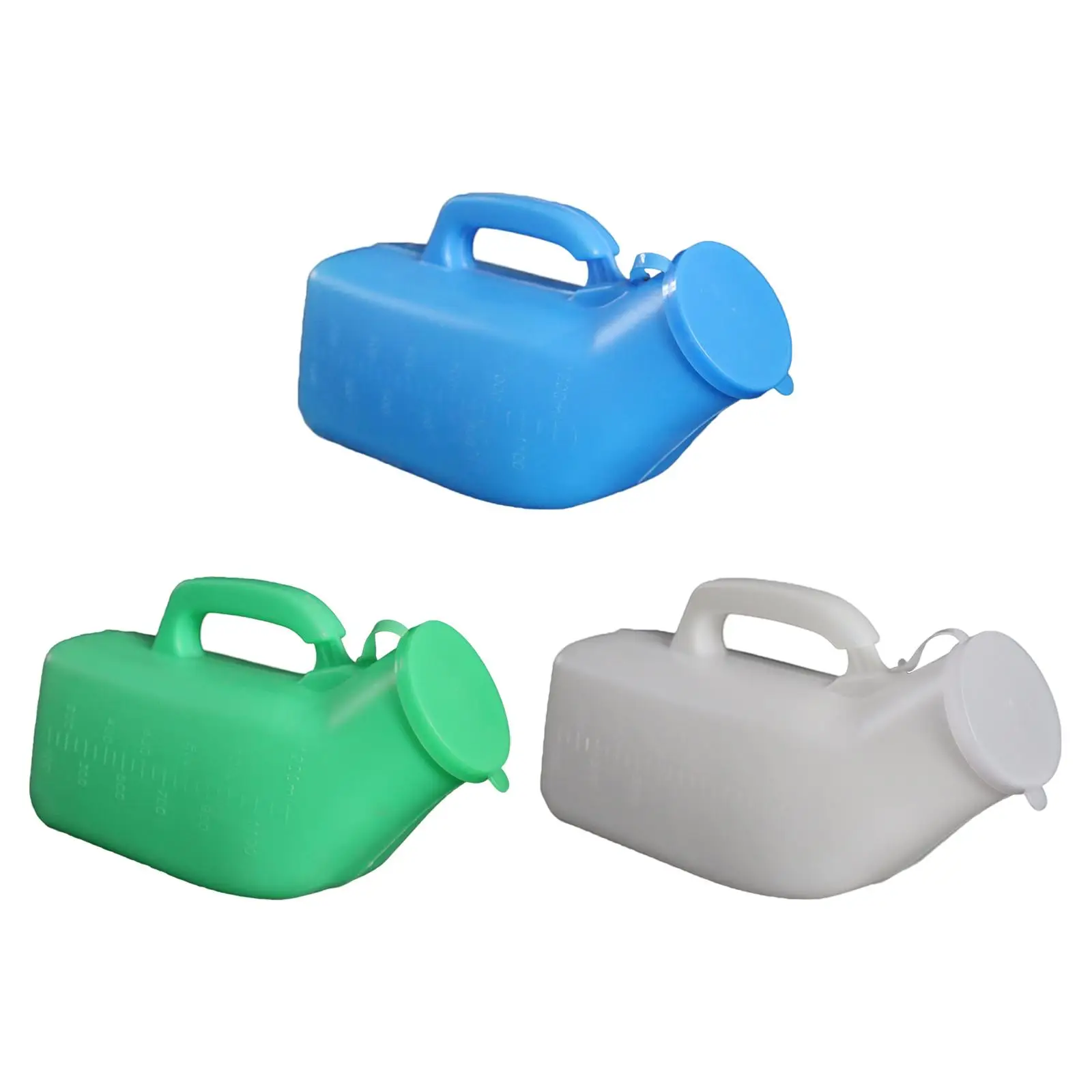 Male Urinal Plastic with Handle & Lid 1200ml Pee Bottle Men's Potty Bedpan for Hospital Emergency Car Camping Bedridden Patients