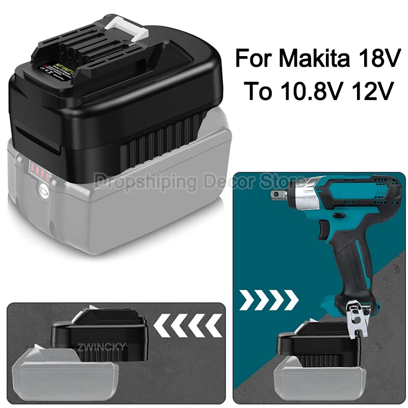 Battery Adapter For Makita 18V to 12V, for Makita 18V Li-ion Battery Convert to 10.8V 12V Cordless Power Tools BL1016 BL1021B