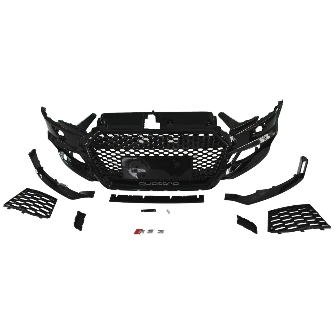 

Suitable for 17-20 A3 Models Upgraded to RS3 Grille Front Bumper