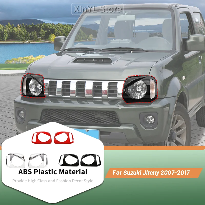 

Car ABS Headlight Decorative Ring Cover Stickers For Suzuki Jimny 2007-2017 Car Accessories