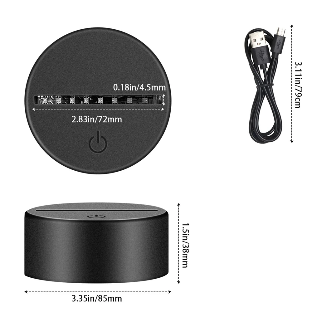 12 Adet 3D gece led ışık Lamba Tabanı Dokunmatik 7 Renk Tutucu Akrilik Masa masa lambaları Yatak Odası Çocuk Odası Oturma Odası Bar Dükkanı Cafe