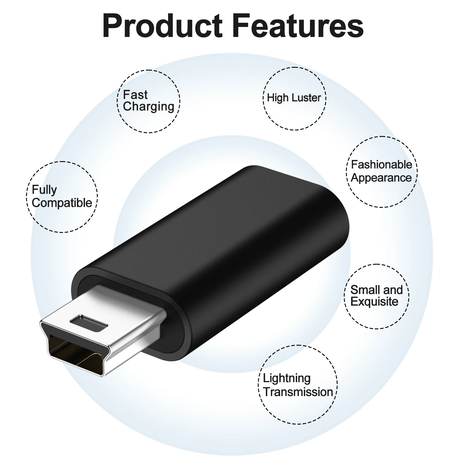 Typ-C-zu-Mini-USB-2.0-Adapter zum Laden und Datenübertragen, USB-C-Buchse zu Mini-USB-Stecker-Konverter für Kameras, GoPro, MP3, MP4, GPS-Geräte – Detail 8