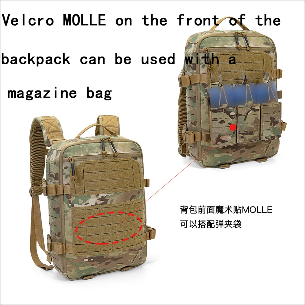 Tactical can be connected 1000D Nylon Hunting Backpack Molle Plate Carrier Bag Rucksack Compatible with Vest Sports Backpack