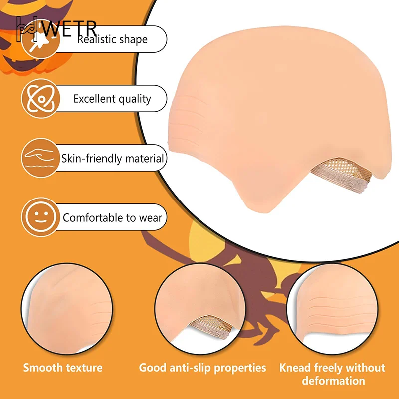 1/2/4 pezzi berretto calvo in lattice set per adulti berretto calvo vestito operato cappello cosplay berretto parrucca calva finta accessorio costume per giochi di scena