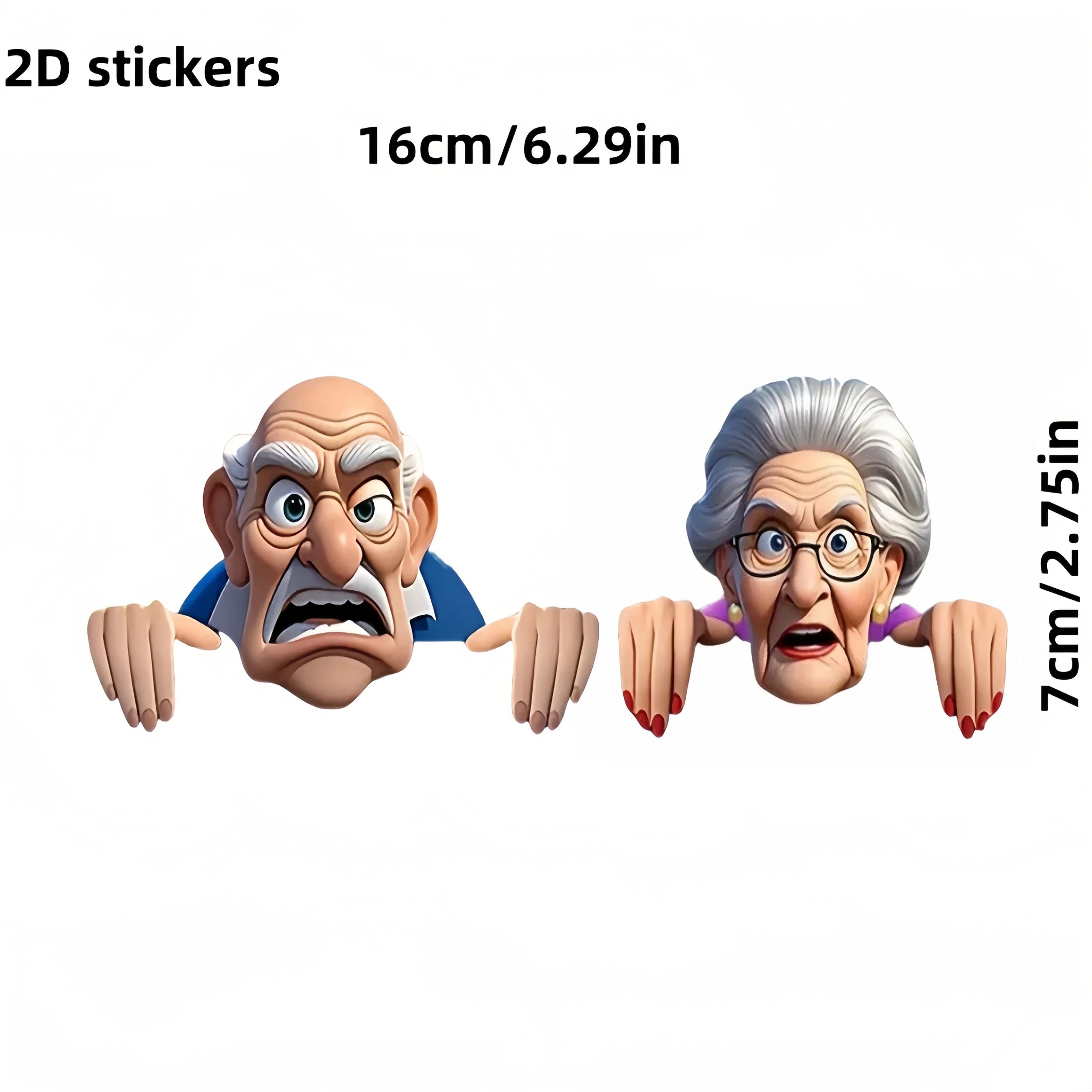 Funny Exaggerated Grandparents Durable PVC Waterproof Sticker for Car,Truck,SUV,Motorcycle,Laptop,Bottle,Humorous Christmas Gift